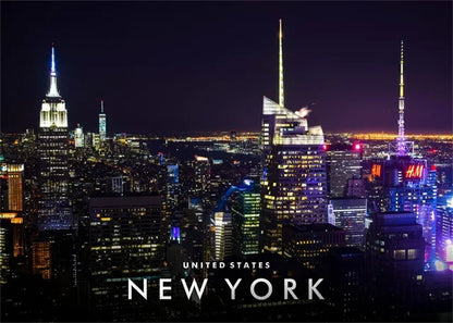 New York City Night View Canvas Wall Art – NYC Skyline Poster