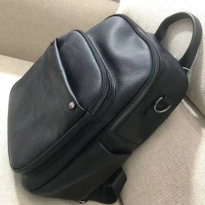 Genuine Cowhide Leather Backpack for Women | Retro Style