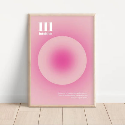 Pink Aura Affirmation Wall Art Poster Set – Angel Numbers & Butterfly Prints