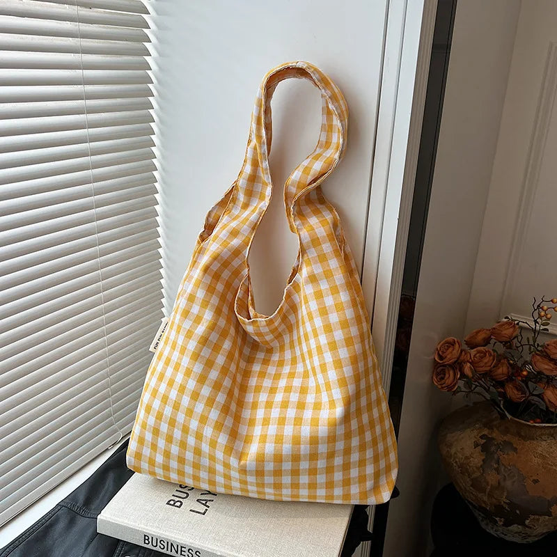 Korean Vintage Plaid Underarm Bags