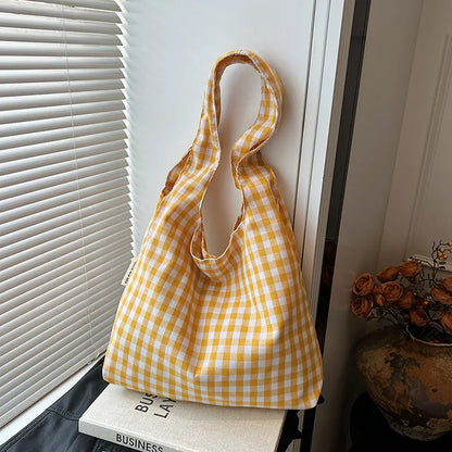 Korean Vintage Plaid Underarm Bags