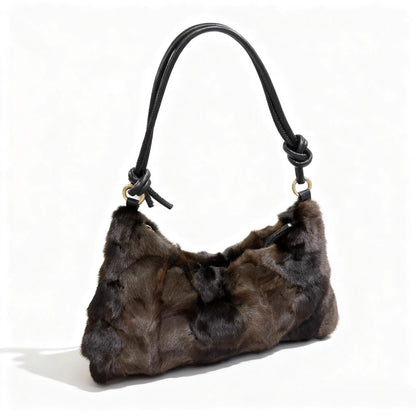 Mink Fur Shoulder Bag – Luxury Women's Crossbody Handbag