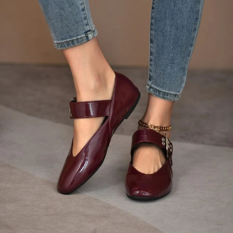 Women's Ballet Flats – Mary Jane Buckle Strap Flat Shoes