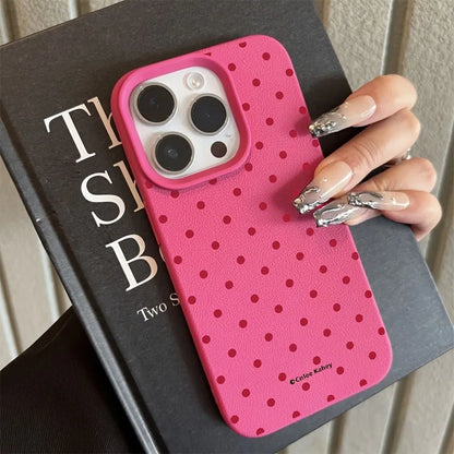 Polka Dot Lichee Pattern iPhone Case – iPhone 17 16 15 14 13 12 11 Pro Max XS XR X