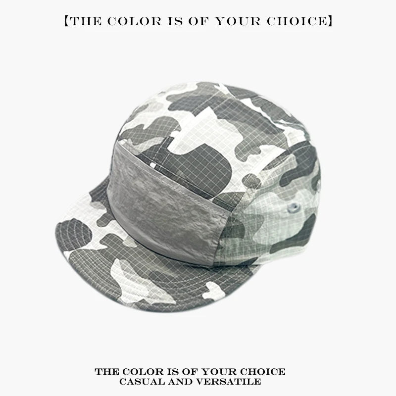 Camo Quick-Dry Baseball Cap – Unisex Color Block Peaked Hat