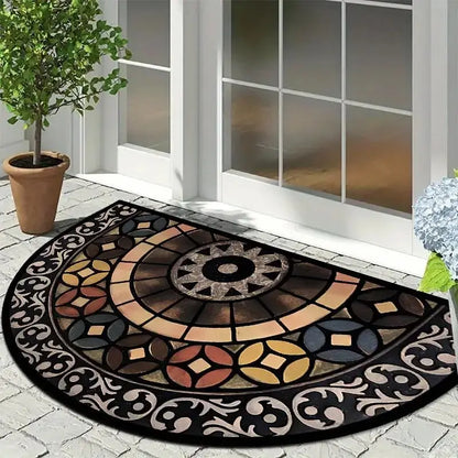 Dragonfly Door Mat – Non-Slip Half-Circle Welcome Rug for Entryway