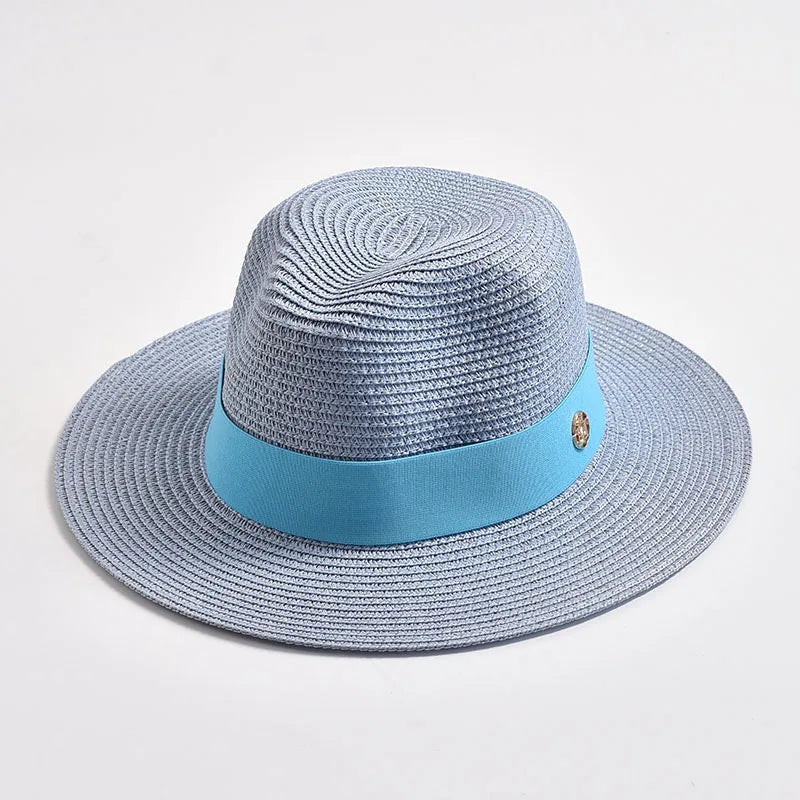 Panama Straw Sun Hat Unisex Elegant Beach Travel Hat