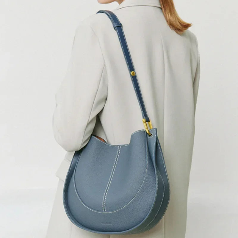 Genuine Leather Hobo Shoulder Bag – Women's Luxury Tote