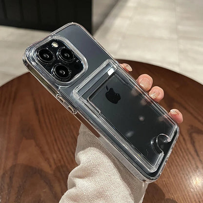 Clear Card Slot iPhone Case – Shockproof Wallet Cover
