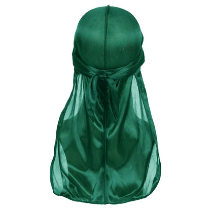 Men Satin Breathable Silky Durag Long Tail Doo Rag Pirate Hat Headband Turban Bandana Headwearmen