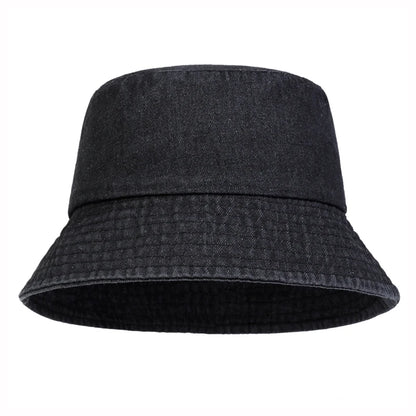 Unisex Washed Cotton Bucket Hat – Sun Protection Outdoor Cap