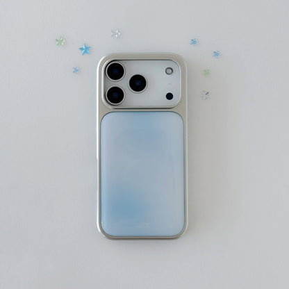 Blue Star Blur iPhone Case – Luxury Silver Edge Design