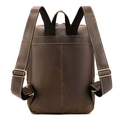 Genuine Leather Backpack – Men's Vintage 15.6" Laptop Bag