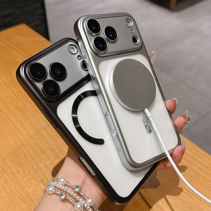 MagSafe iPhone Case – Matte Plating Shockproof Cover with Lens Protector