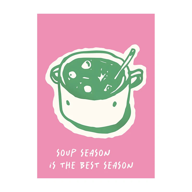 Minimalist Kitchen Wall Art Poster – Food Print for Home Decor