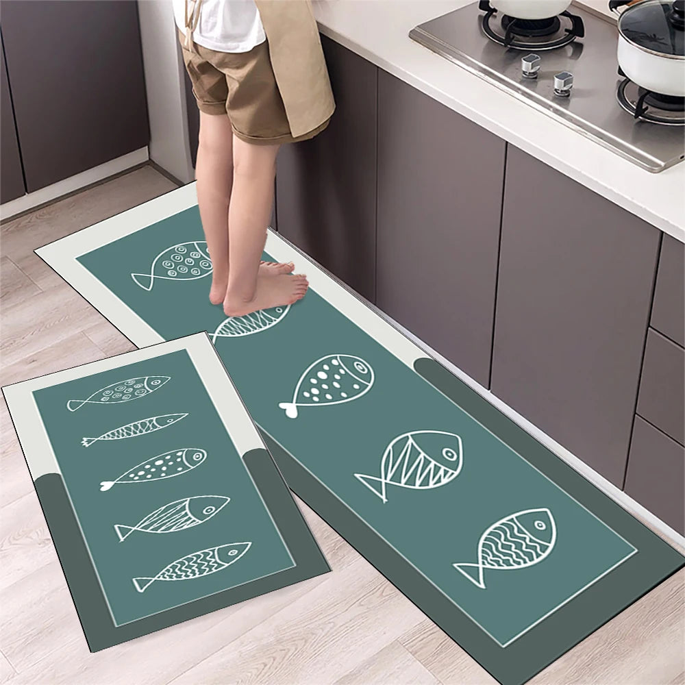 Non-Slip Kitchen Floor Mat – Crystal Velvet 2-Piece Runner Set