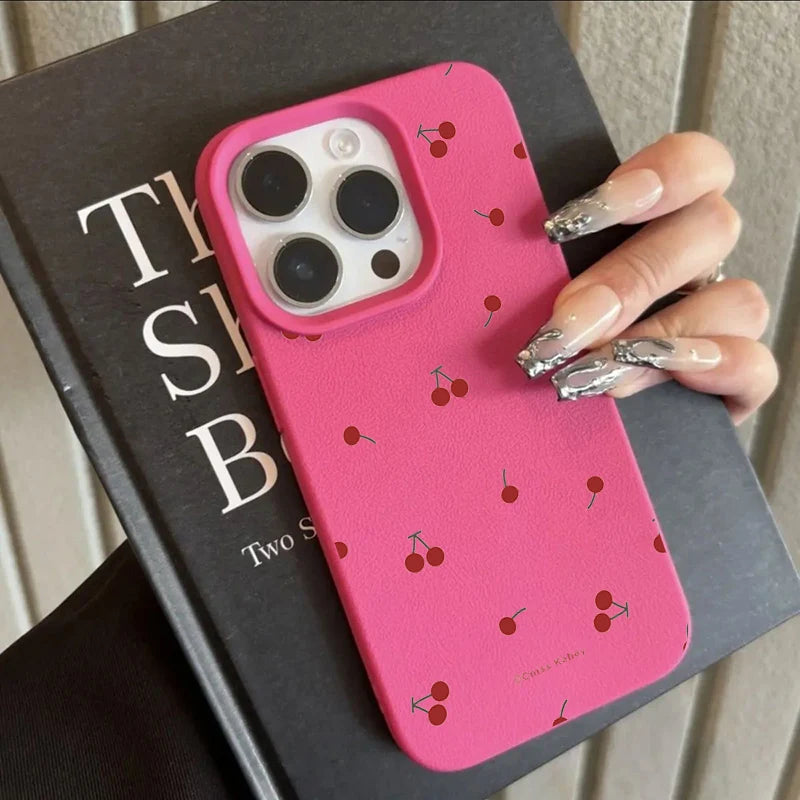 iPhone Case Cute Cartoon Cherry Silicone Cover – Multi-Model