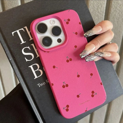 iPhone Case Cute Cartoon Cherry Silicone Cover – Multi-Model