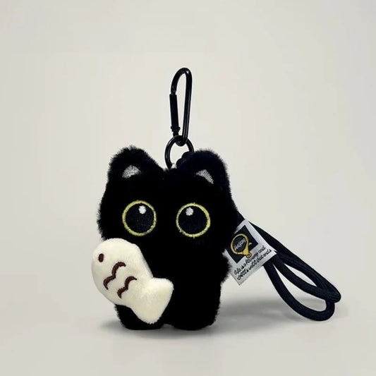 Black Cat Plush Keychain Bag Pendant 2pcs