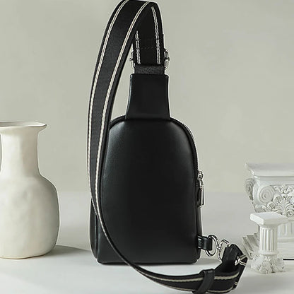 Unisex Soft Leather Crossbody Chest Waist Bag