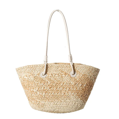 Straw Tote Bag for Women – Woven Raffia Beach Shoulder Handbag