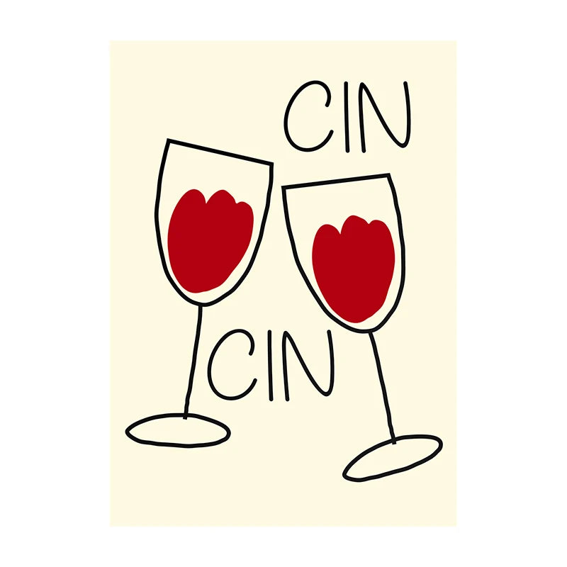 Cocktail & Drinks Wall Art Poster – Retro Minimalist Bar Print