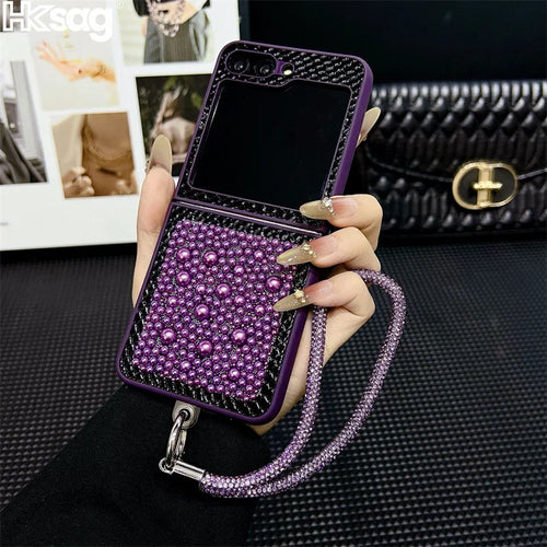 Samsung Galaxy Z Flip Case 3D Pearl Glitter – Luxury Bling Cover