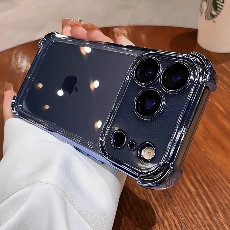 Electroplate Shockproof Clear iPhone Case with Lens Protector for iPhone 17 Series