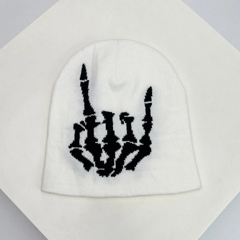 Hip Hop Letter Print Knitted Beanie Hat – Streetwear
