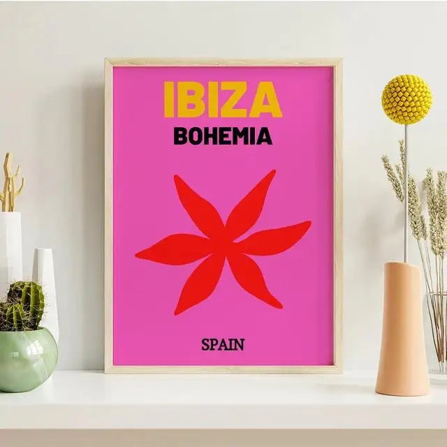 Travel Poster Set – Mykonos, Ibiza & Miami Boho Wall Art Print