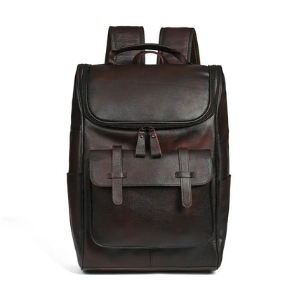 Vintage Cowhide Leather Backpack for Women | Retro Design