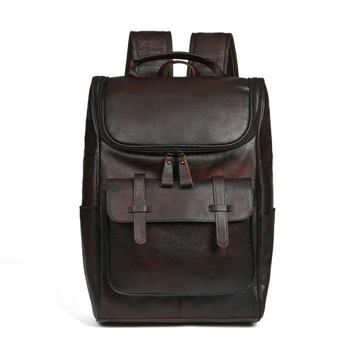 Vintage Cowhide Leather Backpack for Women | Retro Design