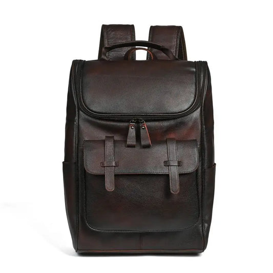 Vintage Cowhide Leather Backpack for Women | Retro Design