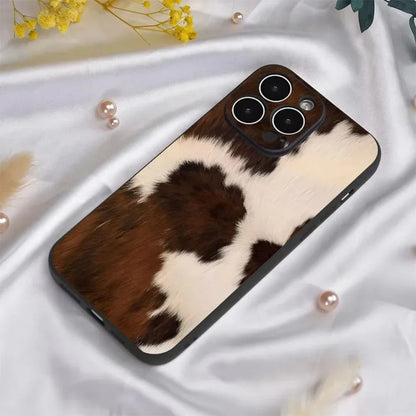 Brown Cow Print iPhone Case – Trendy Animal Pattern Cover