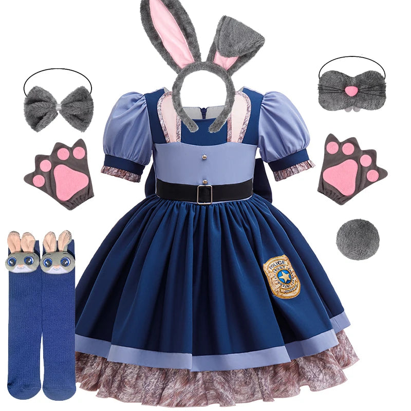 Girls Judy Bunny Police Costume Dress