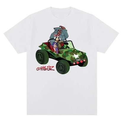 Gorillaz Graphic T-Shirt – 90s Punk Rock Band Tee Unisex