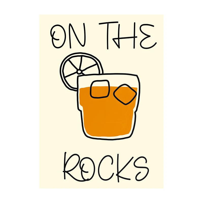 Cocktail & Drinks Wall Art Poster – Retro Minimalist Bar Print