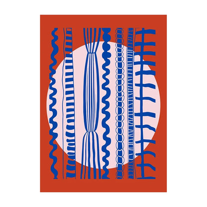 Retro Geometric Abstract Shapes Poster – Minimal Black & White Wall Art Unframed