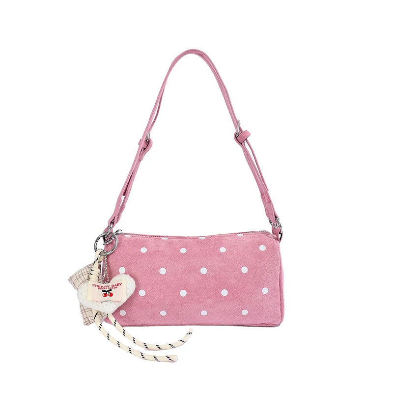 Polka Dot Shoulder Bag for Women – Retro Cute Underarm Purse