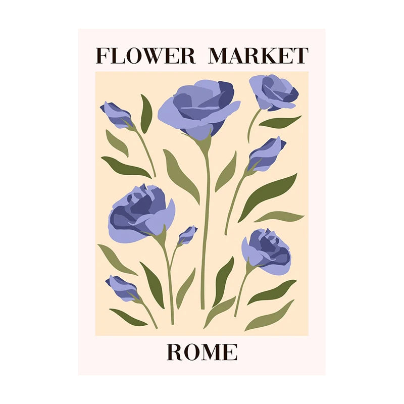 Flower Market Tuscany Poster – Floral Wall Art Print Unframed