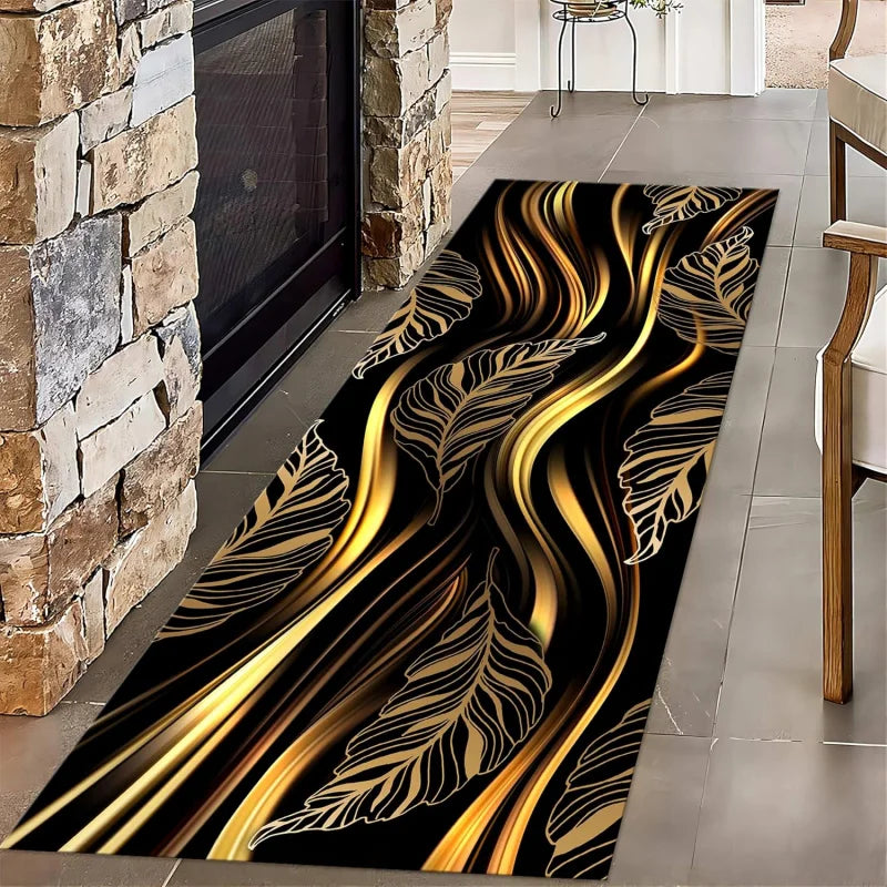 Abstract Geometric Runner Rug – Non-Slip Hallway & Living Room Carpet