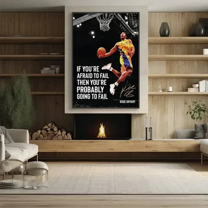 Kobe Bryant Inspirational Basketball Wall Art Poster – Slam Dunk Sports Decor