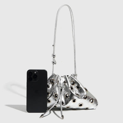 Women Metal Stud Y2k Shoulder Bag