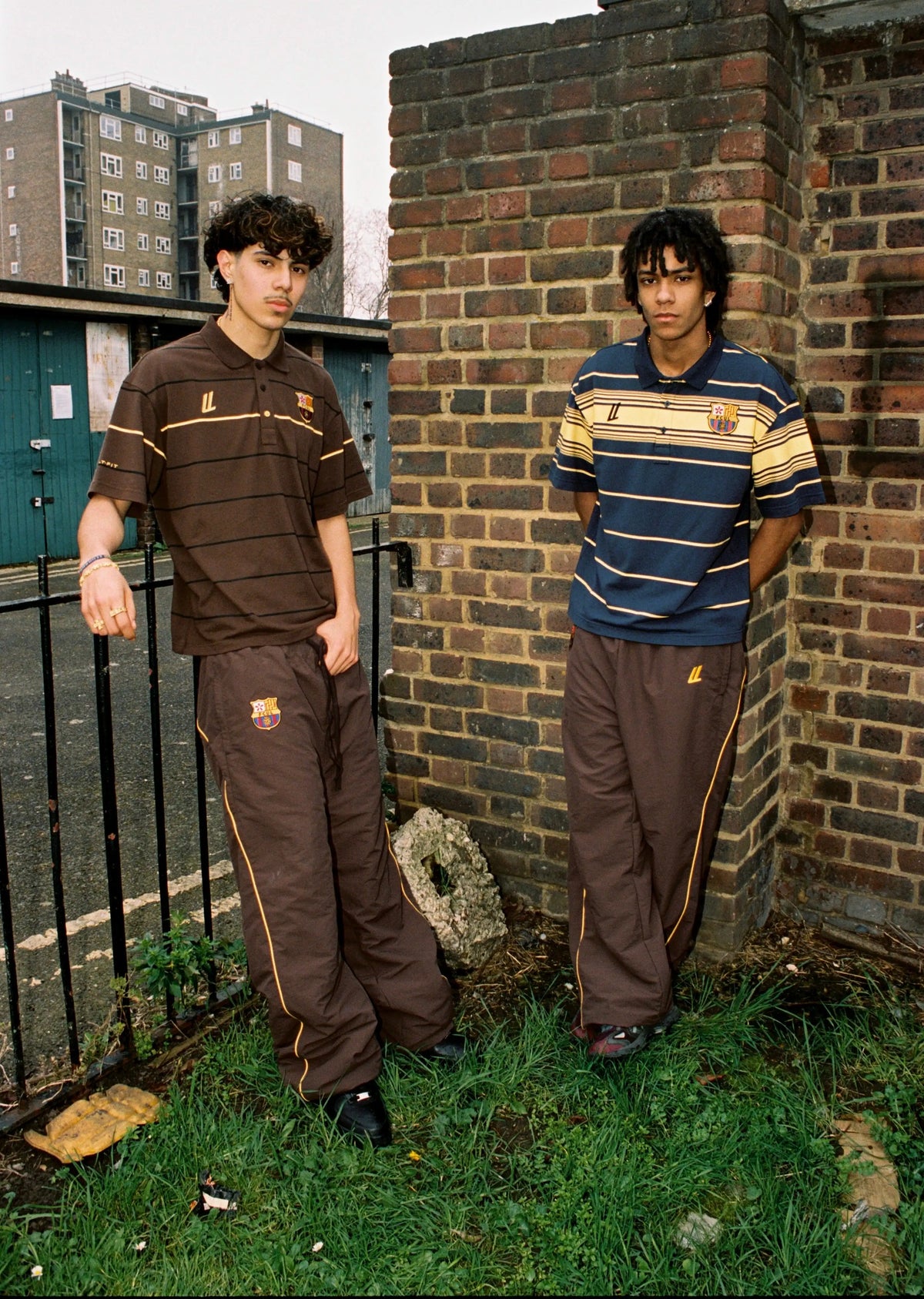 Y2K Striped Polo Shirt – Retro Embroidered Logo Unisex Tee
