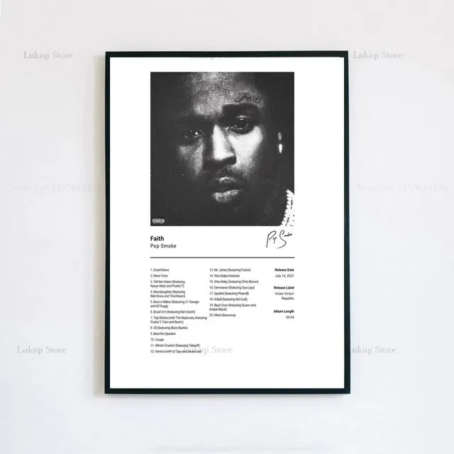 Pop Smoke Faith Album Poster Canvas Wall Art Print