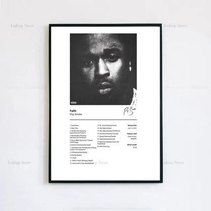 Pop Smoke Faith Album Poster Canvas Wall Art Print