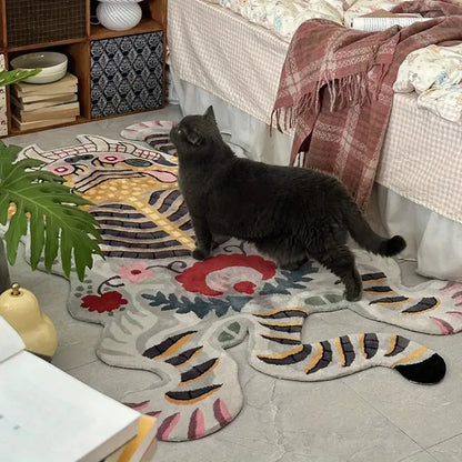Tiger-Shaped Area Rug – Soft Non-Slip Floor Mat for Bedroom & Living Room