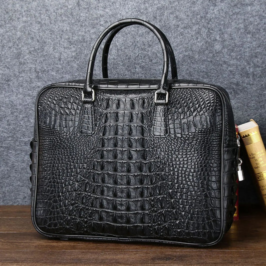 Alligator Leather Briefcase for Men – 16-Inch Laptop Bag