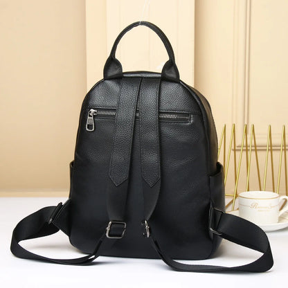 Genuine Leather Women's Mini Backpack – Compact Daily Bag
