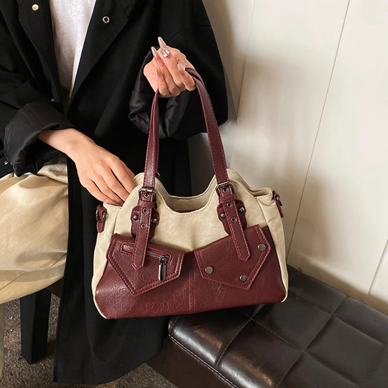 Retro Trendy Shoulder Bags European American High-quality Handbag